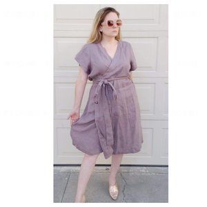 Not Perfect Linen Wrap Dress